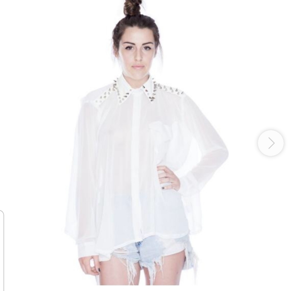 Unif sheer spiked shirt